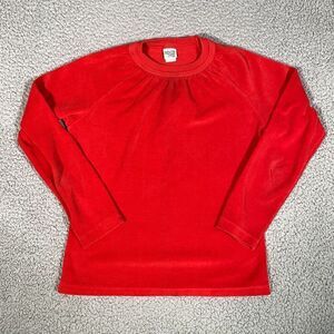 Vintage Terry Sweatshirt Women's Pullover Crew Neck 70s 80s Red Sweater Medium
